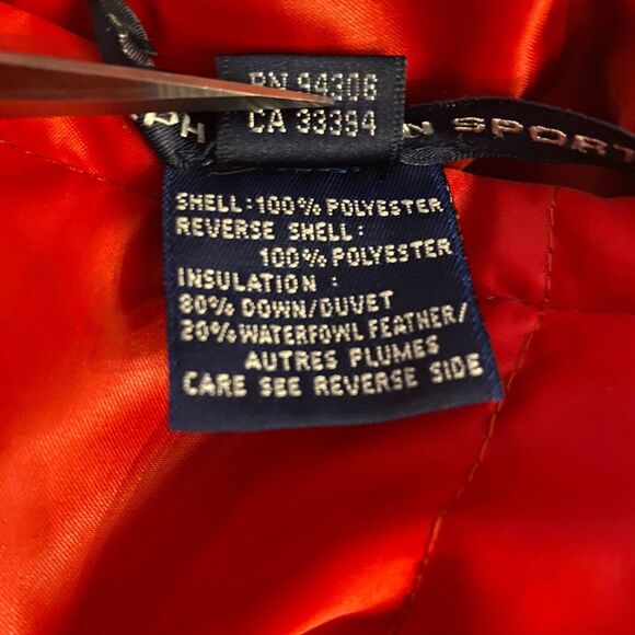 Vintage Ralph Lauren Womens Quilted Down Puffer Jacket Red Hood Sz Small - Picture 5 of 11